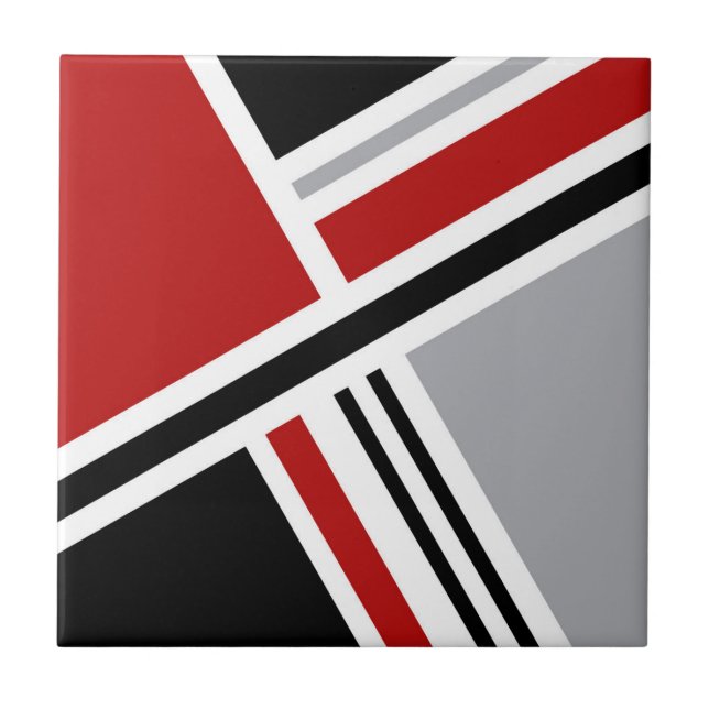 Colourful retro style design with geometric shapes tile (Front)