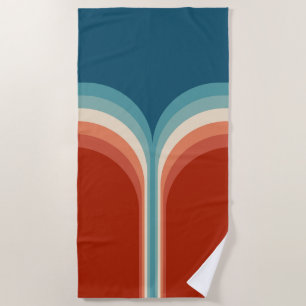 Colourful Retro style double arch decoration Beach Towel
