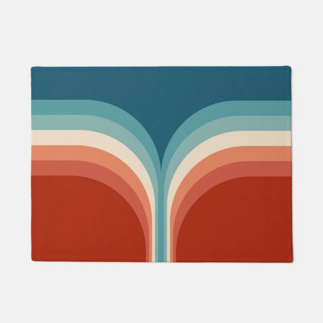 Colourful Retro style double arch decoration Doormat (Front)
