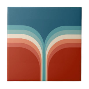 Colourful Retro style double arch decoration Tile