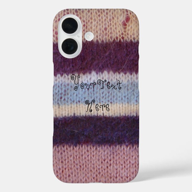 colourful retro style knitted stripes fun knitted Case-Mate iPhone case (Back)
