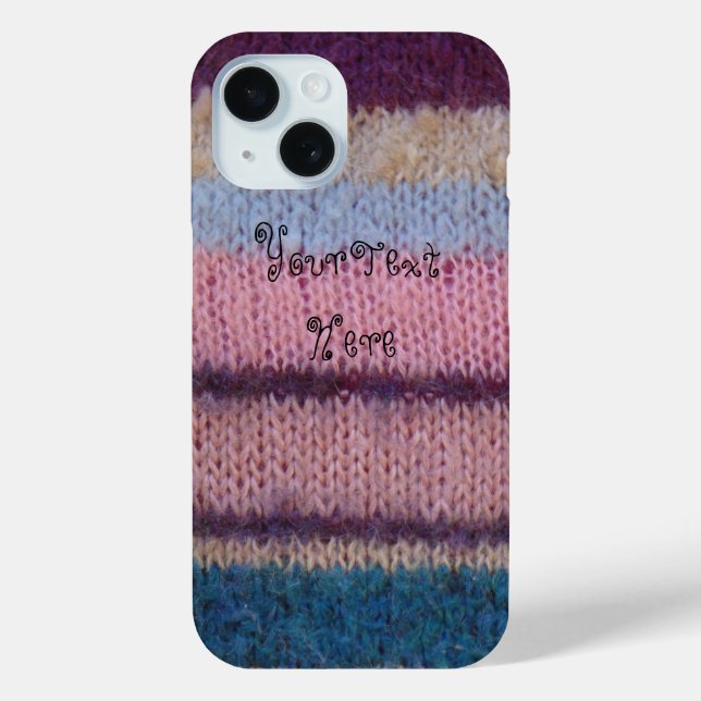 colourful retro style knitted stripes fun knitted Case-Mate iPhone case (Back)