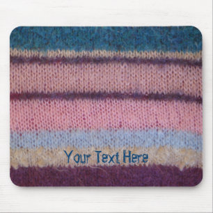 colourful retro style knitted stripes fun knitted mouse mat
