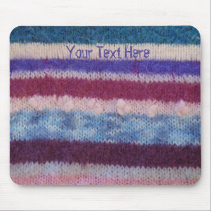 colourful retro style knitted stripes fun mouse mat