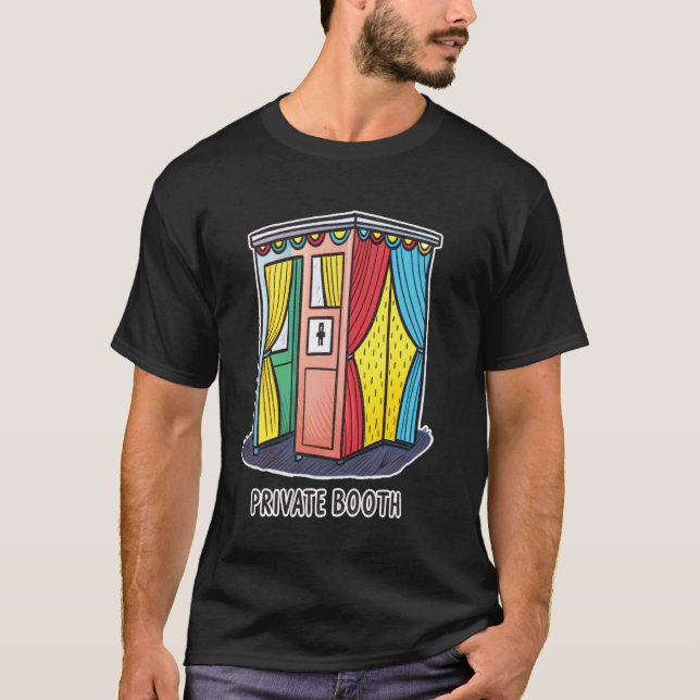 Colourful Retro-Style Private Booth Design T-Shirt (Front)
