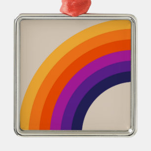 Colourful retro style rainbow art metal tree decoration