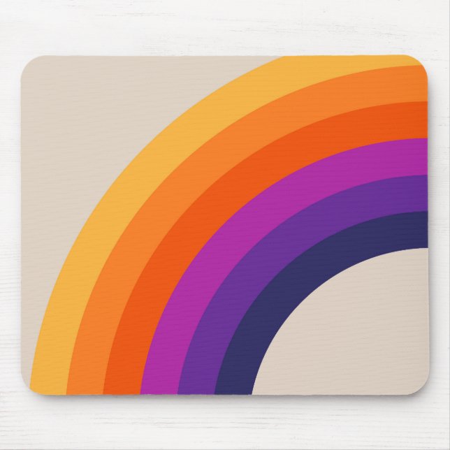 Colourful retro style rainbow art mouse mat (Front)