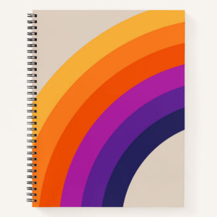 Colourful retro style rainbow art notebook