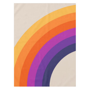 Colourful retro style rainbow art tablecloth