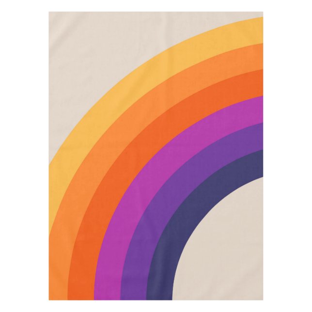 Colourful retro style rainbow art tablecloth (Front)