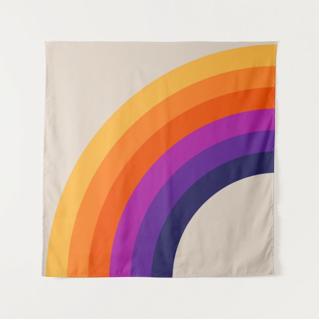 Colourful retro style rainbow art tapestry (Front)