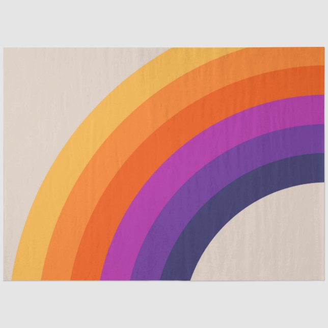 Colourful retro style rainbow art tissue paper (Front)