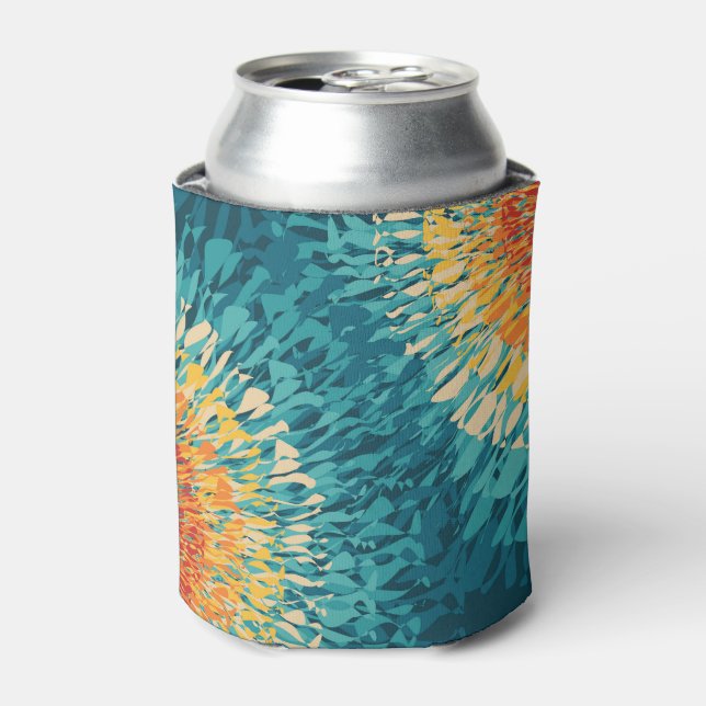 Colourful retro style solar flare  can cooler (Can Front)
