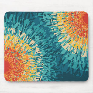 Colourful retro style solar flare mouse mat
