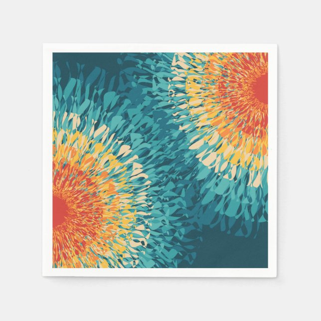Colourful retro style solar flare  napkin (Front)