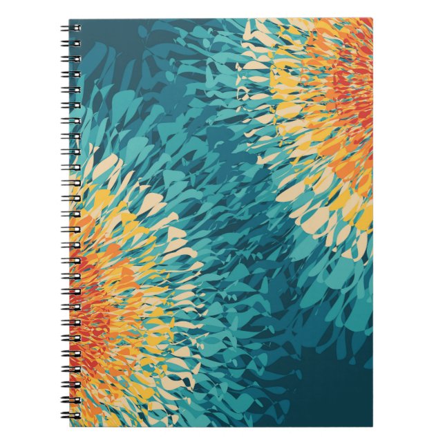 Colourful retro style solar flare  notebook (Front)