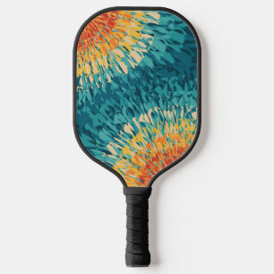 Colourful retro style solar flare pickleball paddle