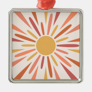 Colourful retro style sunshine design metal tree decoration
