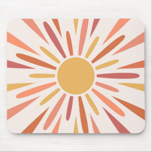 Colourful retro style sunshine design mouse mat