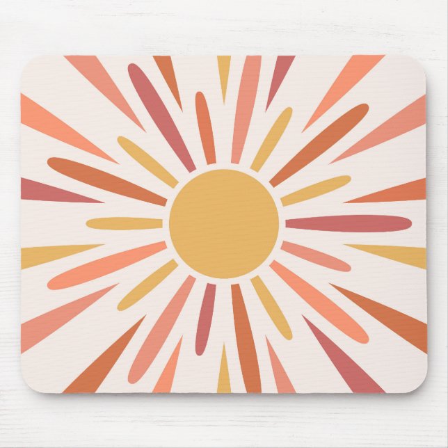Colourful retro style sunshine design mouse mat (Front)
