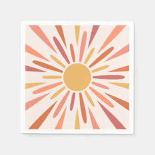 Colourful retro style sunshine design napkin