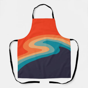 Colourful retro style swirl design apron