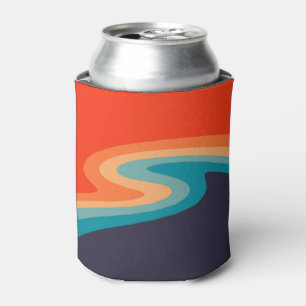 Colourful retro style swirl design can cooler