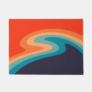 Colourful retro style swirl design doormat