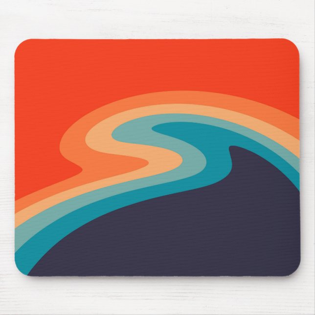 Colourful retro style swirl design mouse mat (Front)