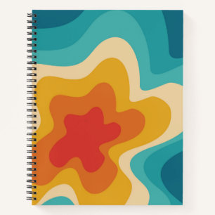 Colourful retro style swirl design notebook