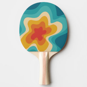 Colourful retro style swirl design ping pong paddle