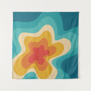 Colourful retro style swirl design  tapestry