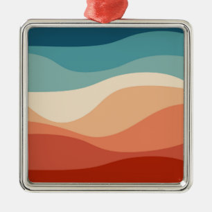 Colourful retro style waves decoration