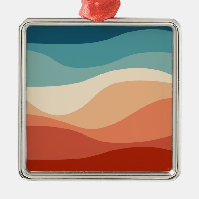 Colourful retro style waves decoration (Front)