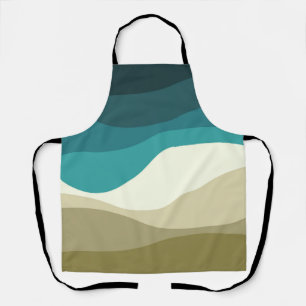 Colourful retro style waves decoration apron