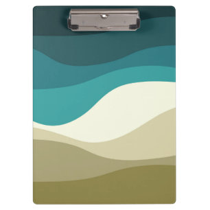 Colourful retro style waves decoration clipboard