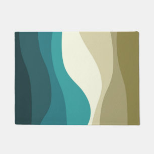 Colourful retro style waves decoration doormat