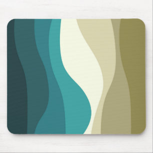 Colourful retro style waves decoration mouse mat
