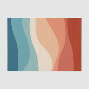 Colourful retro style waves decoration tissue paper