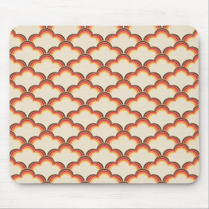 Colourful retro style waves pattern mouse mat