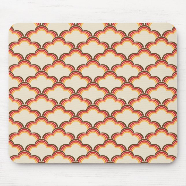 Colourful retro style waves pattern mouse mat (Front)