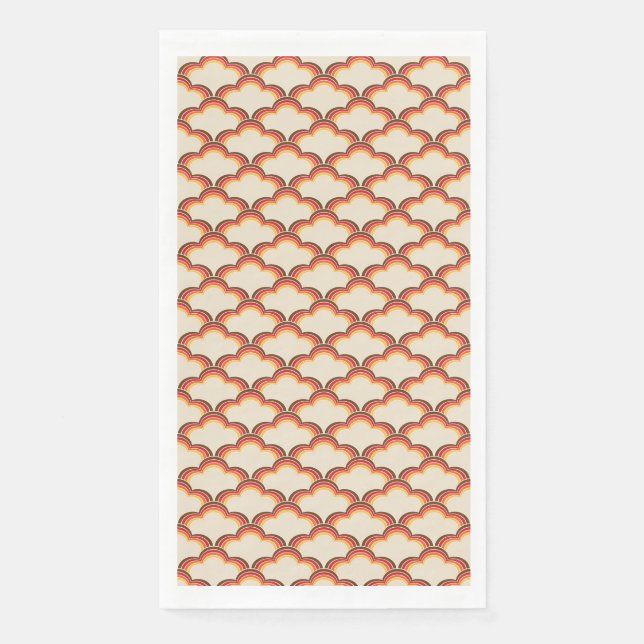 Colourful retro style waves pattern napkin (Front)
