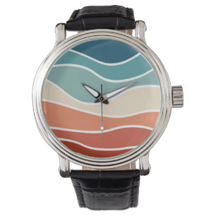 Colourful retro style waves watch