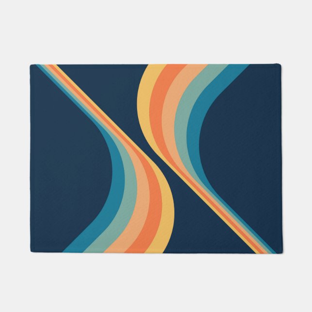 Colourful retro style wings design  doormat (Front)