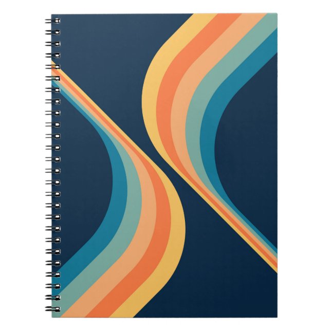 Colourful retro style wings design  notebook (Front)