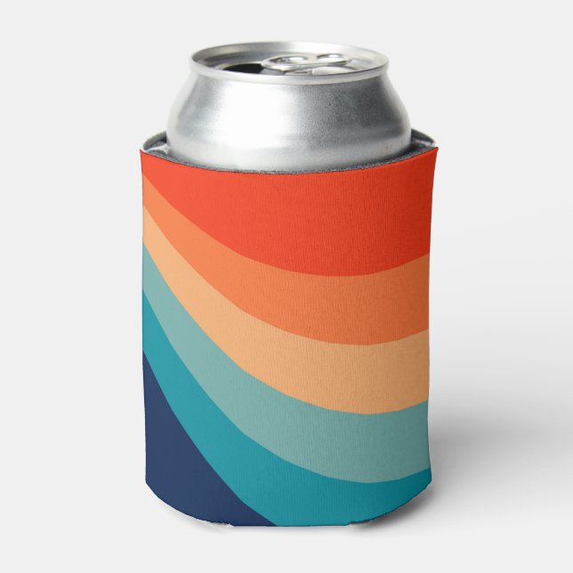 Colourful retro sun rays can cooler (Can Front)
