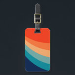 Colourful retro sun rays Luggage Tag<br><div class="desc">Abstract illustration of colourful (red,  orange,  blue,  turquoise,  navy blue) sun rays with curvy geometric stripes decoration</div>