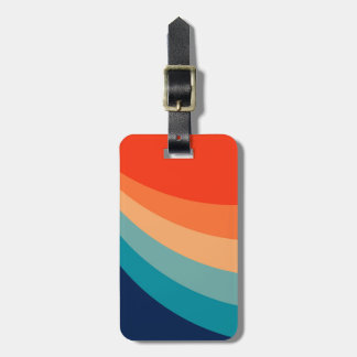 Colourful retro sun rays Luggage Tag