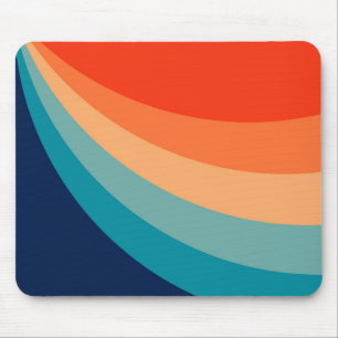 Colourful retro sun rays mouse mat