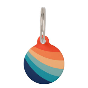  Colourful retro sun rays Pet Tag